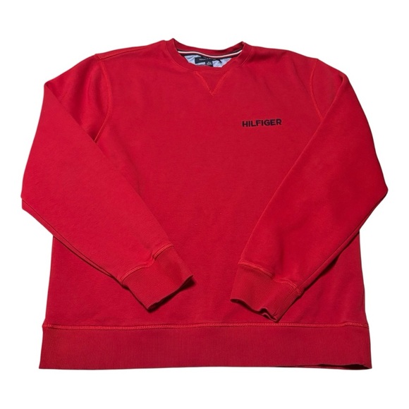 Tommy Hilfiger Men's Vibrant Red Crewneck Sweater - Picture 1 of 5